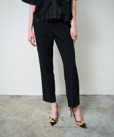 GRACE CONTINENTAL ダブルクロススリムパンツ ブラック