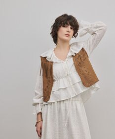 GRACE CONTINENTAL フェイクスウェードジレ