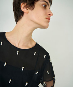 GRACE CONTINENTAL ビジューチュールトップ