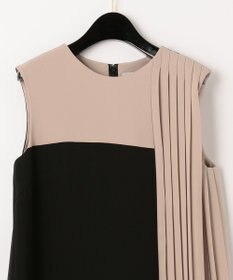 GRACE CONTINENTAL カラーブロックプリーツワンピース