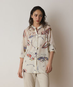 GRACE CONTINENTAL スーヴェニールプリントブラウス