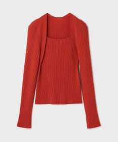 GRACE CONTINENTAL スクエアリブニットトップ