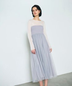 GRACE CONTINENTAL プリーツコンビベアワンピース