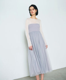 GRACE CONTINENTAL プリーツコンビベアワンピース