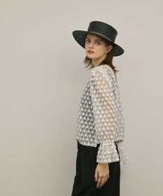 GRACE CONTINENTAL モチーフチュールブラウス