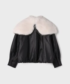 GRACE CONTINENTAL フェイクレザーボンバージャケット