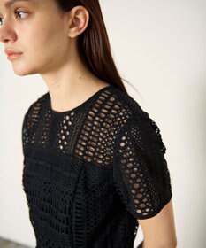 GRACE CONTINENTAL メッシュレースワンピース