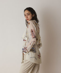 GRACE CONTINENTAL スーヴェニールプリントブラウス