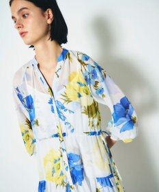 GRACE CONTINENTAL ビッグボタニカルシャツワンピース