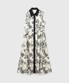 GRACE CONTINENTAL フラワー刺繍ボウタイドレス