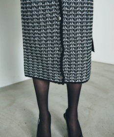 GRACE CONTINENTAL バイカラージャガードニットワンピース