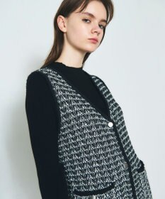 GRACE CONTINENTAL バイカラージャガードニットワンピース