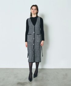 GRACE CONTINENTAL バイカラージャガードニットワンピース