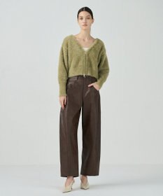 GRACE CONTINENTAL フェザーzipニットカーディガン