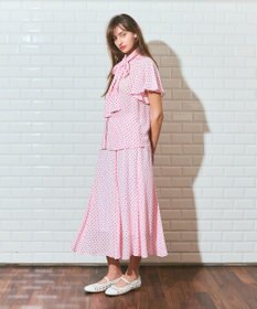 GRACE CONTINENTAL ドットジャガードボウタイブラウス