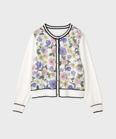 GRACE CONTINENTAL フラワープリントニットカーディガン