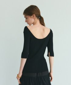 GRACE CONTINENTAL リブニットトップ ブラック
