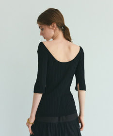 GRACE CONTINENTAL リブニットトップ ブラック