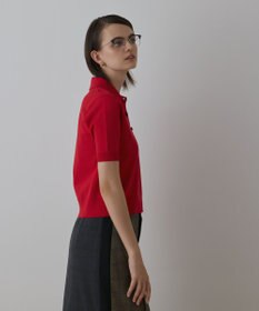 GRACE CONTINENTAL バイカラーポロニットトップ