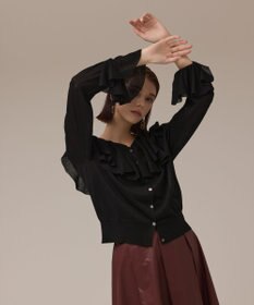 GRACE CONTINENTAL フリルニットカーディガン