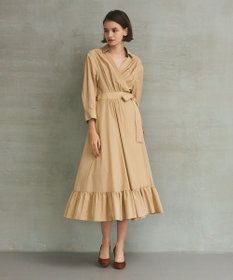 GRACE CONTINENTAL カシュクールシャツワンピース ベージュ