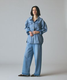 GRACE CONTINENTAL コンビデニムイージーパンツ サックス