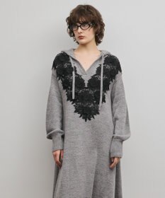 GRACE CONTINENTAL ケミカルレースニットワンピース