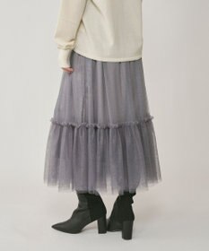 GRACE CONTINENTAL ラメチュールギャザースカート