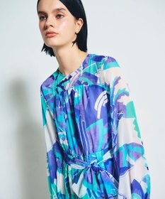 GRACE CONTINENTAL アールデコリゾートプリントワンピース