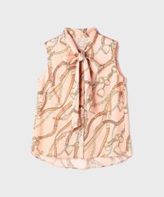 GRACE CONTINENTAL チェーンプリントボウタイブラウス