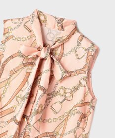 GRACE CONTINENTAL チェーンプリントボウタイブラウス