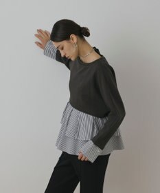 GRACE CONTINENTAL タックフリルヘムカットトップ