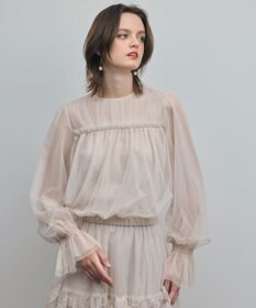 GRACE CONTINENTAL チュールタイブラウス キナリ