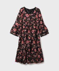 GRACE CONTINENTAL ボタニカルプリントティアードワンピース