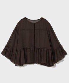 GRACE CONTINENTAL シフォンフリルポンチョ