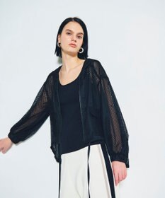 GRACE CONTINENTAL メッシュコンビフーディー ブラック