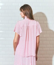 GRACE CONTINENTAL ドットジャガードボウタイブラウス