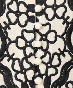 GRACE CONTINENTAL バイカラー刺繍コットンワンピース