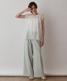 GRACE CONTINENTAL チュールタックノースリーブ ホワイト