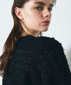 GRACE CONTINENTAL ラメツイードニットカーディガン