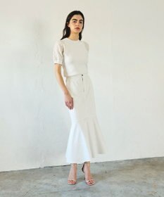 GRACE CONTINENTAL シアーハーフニットトップ