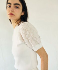 GRACE CONTINENTAL シアーハーフニットトップ