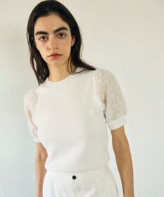 GRACE CONTINENTAL シアーハーフニットトップ