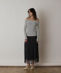 GRACE CONTINENTAL オフショルリブニットトップ