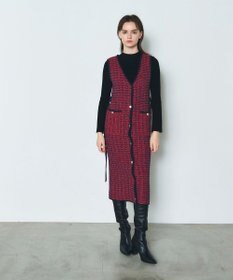 GRACE CONTINENTAL バイカラージャガードニットワンピース