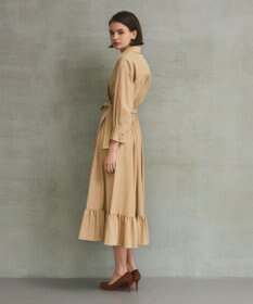エブール　ボタニカルリネン カシュクールシャツワンピース アイボリー　36 エブール ボタニカルリネン カシュクールシャツワンピース