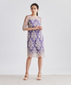 GRACE CONTINENTAL ドレス36サイズ GRACE CONTINENTAL スクエアネックレースドレス ボルドー 36