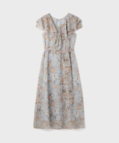 GRACE CONTINENTAL サラサプリントフリルカラーワンピース