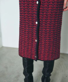 GRACE CONTINENTAL バイカラージャガードニットワンピース