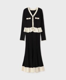 GRACE CONTINENTAL バイカラーニットワンピース